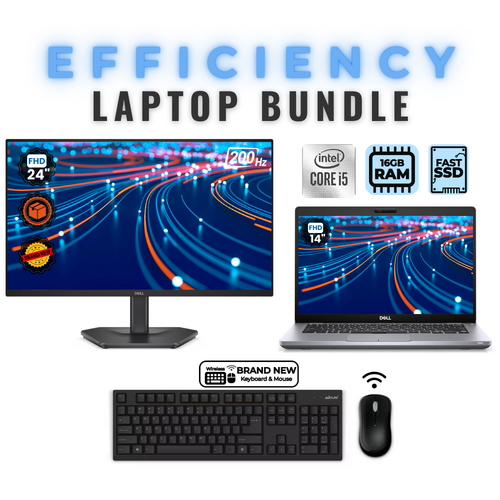 Dell Latitude 5410 14" FHD Laptop Bundle i5-10310U 256GB 16GB RAM+NEW 24" 200Hz Monitor