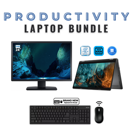 Dell Latitude 5300 13" 2-in-1 Laptop Bundle i5-8265U 256GB 16GB RAM +24" Monitor - Windows 11
