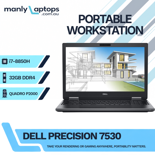 Dell Precision 7530 15" FHD Laptop i7-8850H 512GB SSD 32GB RAM 4GB Quadro P2000 - Windows 11