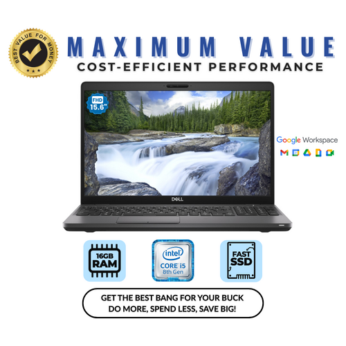 Dell Latitude 5500 15" FHD Laptop i5-8265U 3.9GHz 256GB SSD 16GB RAM Windows 11