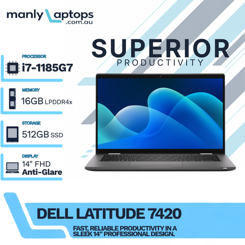 Dell Latitude 7420 14" FHD Laptop i7-1185G7 4.8GHz 512GB SSD 16GB RAM Windows 11