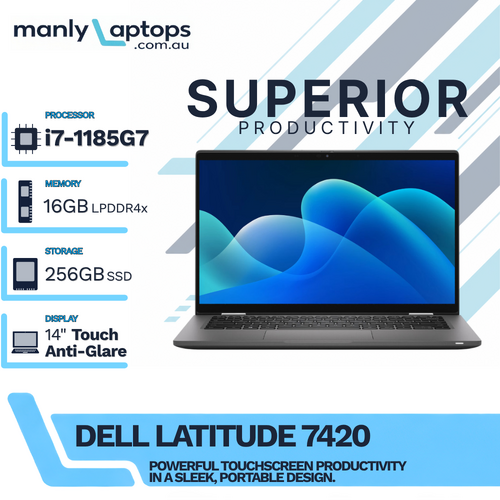 Dell Latitude 7420 14" Touchscreen Laptop i7-1185G7 10-Cores 256GB SSD 16GB RAM - Windows 11