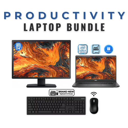Dell Latitude 5300 13" Touch Laptop Bundle i5-8365U 256GB 8GB RAM + 24" Monitor