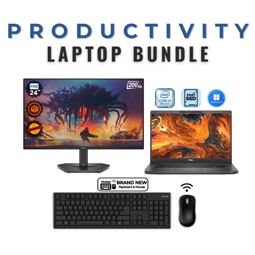 Dell Latitude 5300 13" Touch Laptop Bundle i5-8365U 256GB 8GB RAM + NEW 24" Monitor