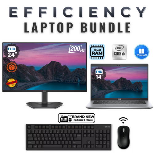 Dell Latitude 5420 14" FHD Laptop Bundle i5-1145G7 256GB 16GB RAM +NEW 24" 200Hz Monitor