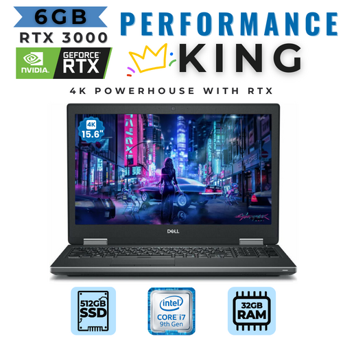 Dell Precision 7540 15" 4K Gaming Laptop i7-9850H 6-Core 2.6GHz 512GB 32GB RAM RTX 3000