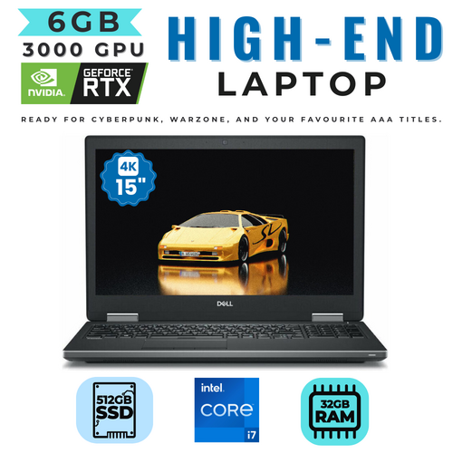 Dell Precision 7540 15" 4K Gaming Laptop i7-9850H 6-Core 512GB 32GB RAM RTX 3000