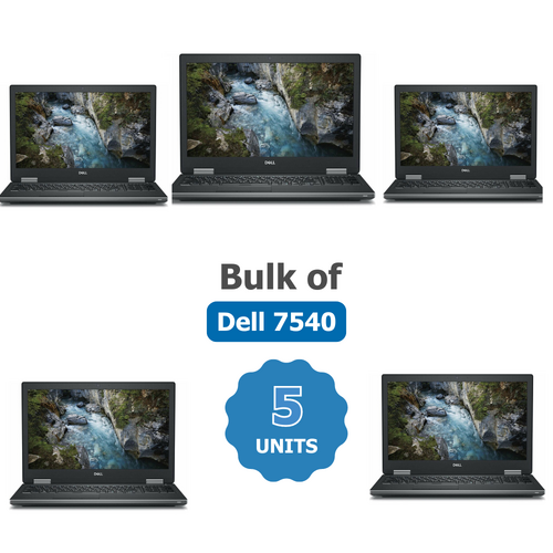 Bulk of 5x Dell 7540 15" Gaming Laptop i7-9850H 6-Core 2.6GHz 512GB 32GB RAM RTX 3000