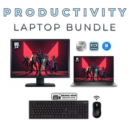 Dell XPS 9500 4K Touch Gaming Laptop Bundle i7-10750H 32GB RAM GTX1650ti + 24" Monitor