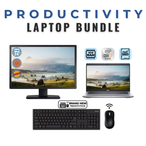 Dell Latitude 5420 14" Laptop Bundle i7-1185G7 256GB 16GB + Brand New 24" Monitor