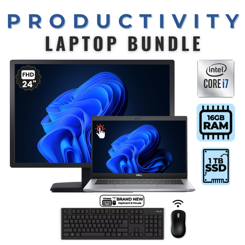 Dell Latitude 5320 13" Touch Laptop Bundle i7-1185G7 1TB 16GB RAM + 24” Monitor