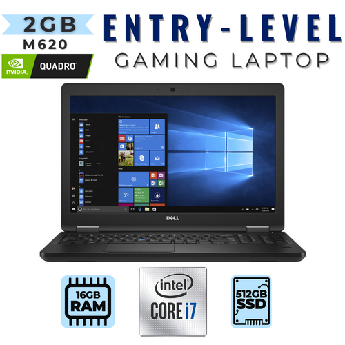 Dell Precision 3520 15" FHD Gaming Laptop i7-7820HQ 512GB 16GB RAM - Quadro M620