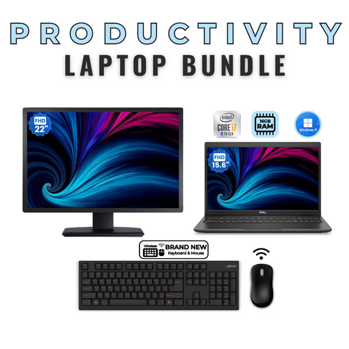 Dell Latitude 3520 FHD 15" Laptop Bundle i7-1165G7 256GB 16GB RAM + 22" Monitor - Windows 11