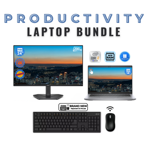 Dell Latitude 5420 14" Touch Laptop Bundle i7-1185G7 256GB 16GB +NEW 24" Monitor - Windows 11