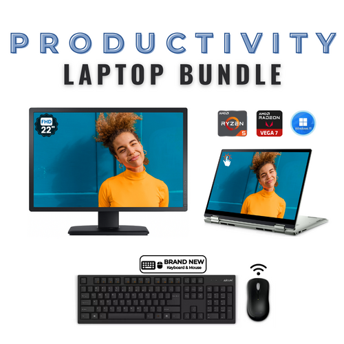 Dell Inspiron 7425 2-in-1 Laptop Bundle 14" AMD Ryzen 5 512GB 8GB + 22" Monitor
