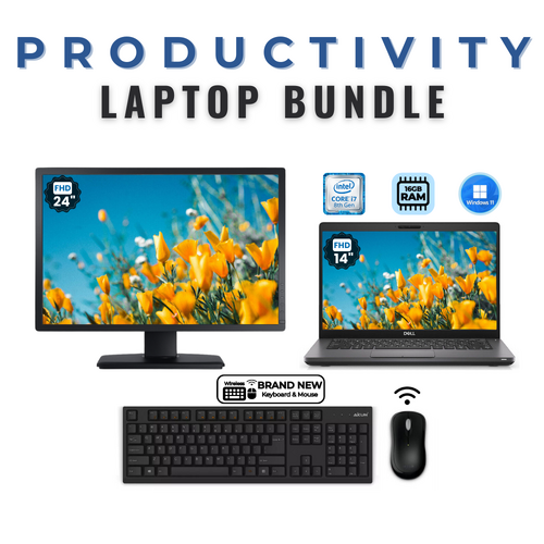 Dell Latitude 5400 14" FHD Touch Laptop Bundle i7-8665U 256GB SSD 16GB RAM + 24" Monitor