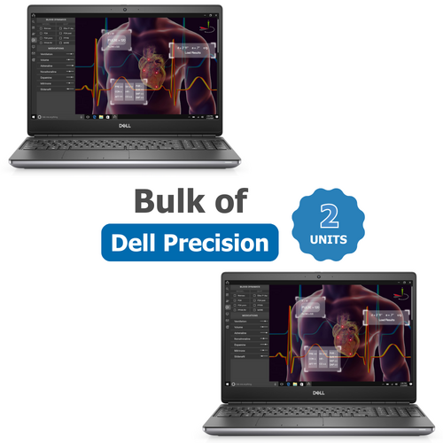 Bulk of 2x Dell Precision 7550 15" Laptop Xeon W-10855M 32GB RAM 4GB Quadro T2000 - Windows 11 Mobile Workstation