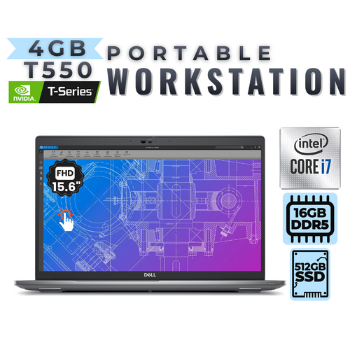 Dell Precision 3570 15" FHD Laptop i7-1265U 10-Cores 512GB SSD 16GB RAM 4GB T550 - Mobile Workstation