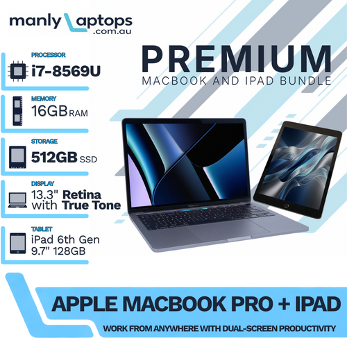 Apple MacBook Pro 13" Space Gray Bundle i7-8569U 512GB 16GB RAM + iPad 6th Gen 128GB Space Gray