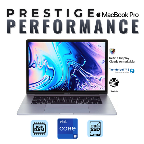 Apple MacBook Pro 15" A1990 (2019) i9-9880H 8-Core 2.3GHz  512GB 16GB RAM 4GB Radeon Pro