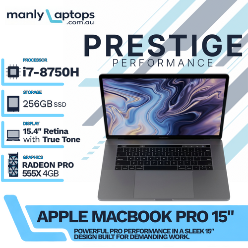 Apple MacBook Pro 15" A1990 Space Gray (2018) i7-8750H 16GB 256GB SSD 4GB 555X - macOS Sequoia