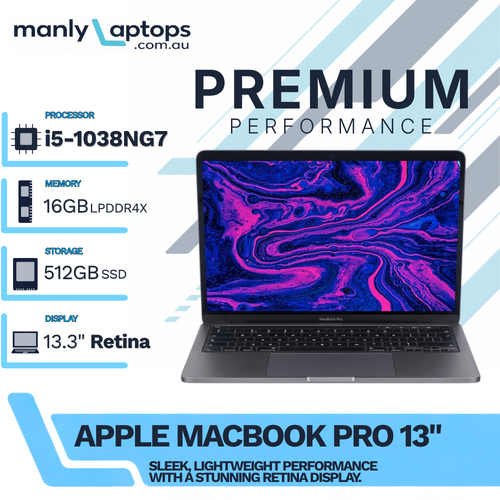 Apple MacBook Pro 13" A2251 Space Gray (2020) i5-1038NG7 16GB RAM 512GB TouchBar - macOS Sequoia