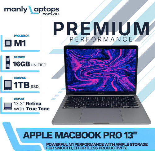 Apple MacBook Pro 13" A2338 Space Gray (2020) M1 8-cores 1TB 16GB RAM Touch Bar macOS Tahoe