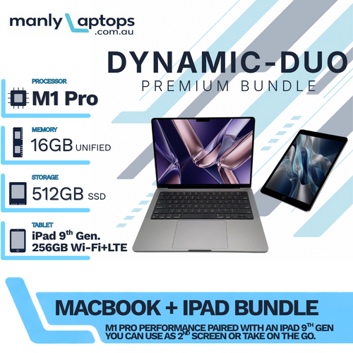 Apple MacBook Pro 14" A2442 Bundle M1 Pro 8-cores 512GB 16GB RAM + iPad 9th Gen. 256GB