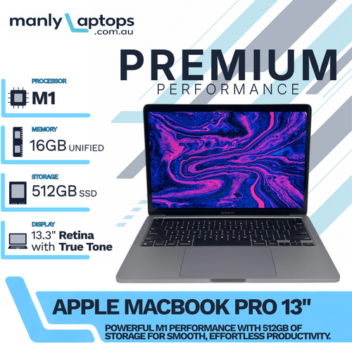 Apple MacBook Pro 13" A2338 Space Gray (2020) M1 8-core 512GB 16GB RAM Touch Bar - macOS Tahoe