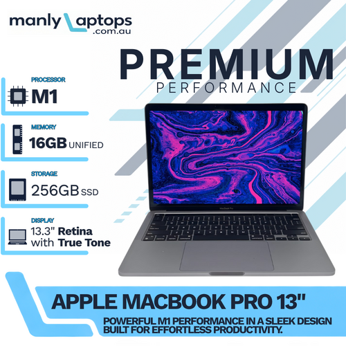 Apple MacBook Pro 13" A2338 Space Gray (2020) M1 8-core 256GB 16GB RAM Touch Bar macOS Tahoe