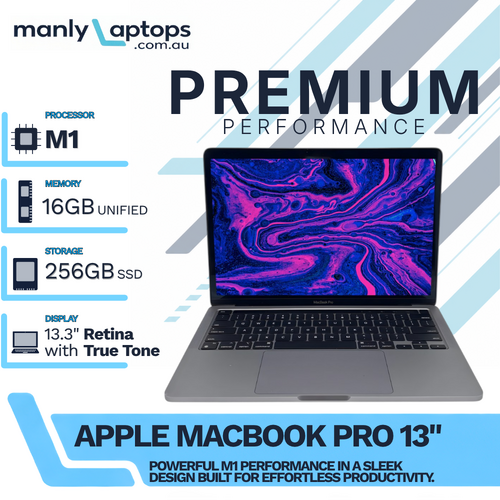 Apple MacBook Pro 13" A2338 Space Gray (2020) M1 8-core 256GB 16GB RAM Touch Bar - macOS Tahoe