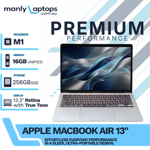Apple MacBook Air 13" A2337 Space Gray (2020) M1 Chip 8-core 256GB SSD 16GB RAM - macOS Tahoe