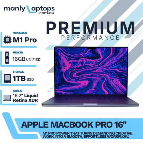 Apple MacBook Pro 16" A2485 Space Gray (2021) M1 Pro 10-core 1TB SSD 16GB RAM - macOS Sequoia