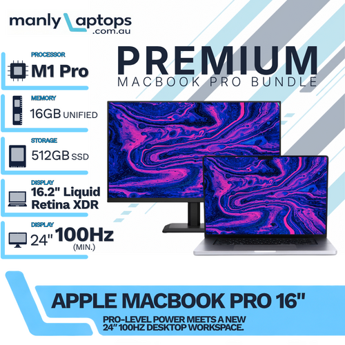 Apple MacBook Pro 16" A2485 (2021) M1 Pro 10-core 512GB 16GB + 24" 100Hz Monitor