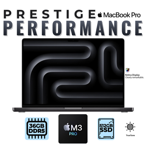 Apple MacBook Pro M3 Pro 12-Cores 16" 512GB 36GB RAM (A2991, 2023) Space Black macOS Sequoia