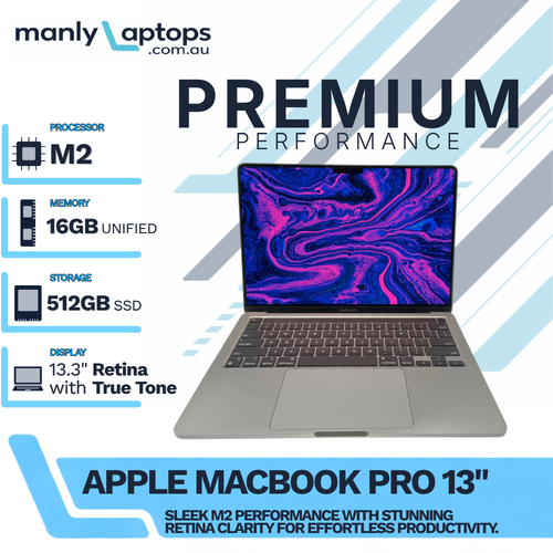 Apple MacBook Pro 13" A2338 Space Gray (2022) M2 8-core 512GB 16GB RAM Touch Bar - macOS Sequoia