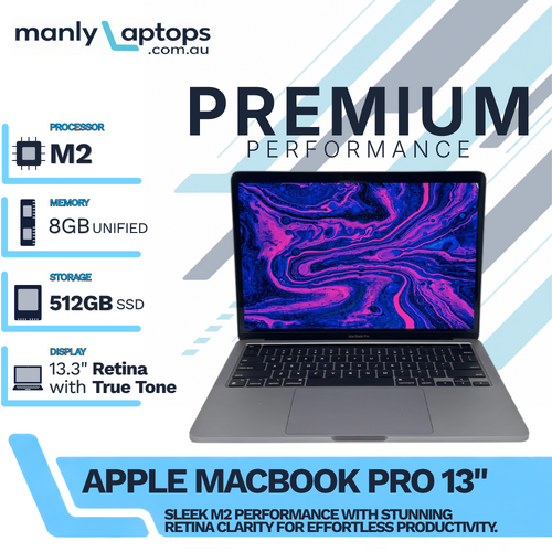 Apple MacBook Pro 13" A2338 Space Gray (2022) M2 8-cores 512GB 8GB RAM Touch Bar macOS Tahoe