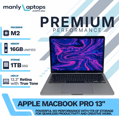 Apple MacBook Pro 13" A2338 Space Gray (2022) M2 8-cores 1TB 16GB RAM Touch Bar - macOS Tahoe
