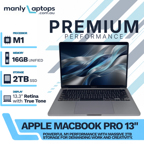Apple MacBook Pro 13" A2338 Space Gray (2020) M1 8-cores 2TB 16GB RAM Touch Bar - macOS Tahoe