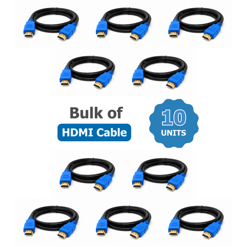 Bulk of 10x Premium HDMI High Speed Cable 1 Meter Ultra HD 4K 2160p 1080p
