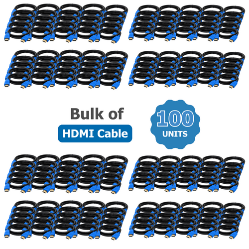 Bulk of 100x Premium HDMI High Speed Cable 1 Meter Ultra HD 4K 2160p 1080p