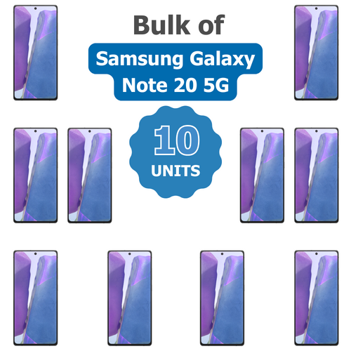 Bulk of 10x Samsung Galaxy Note 20 5G SM-N981B - 256GB 6.7 in Gray Smartphone (Unlocked)