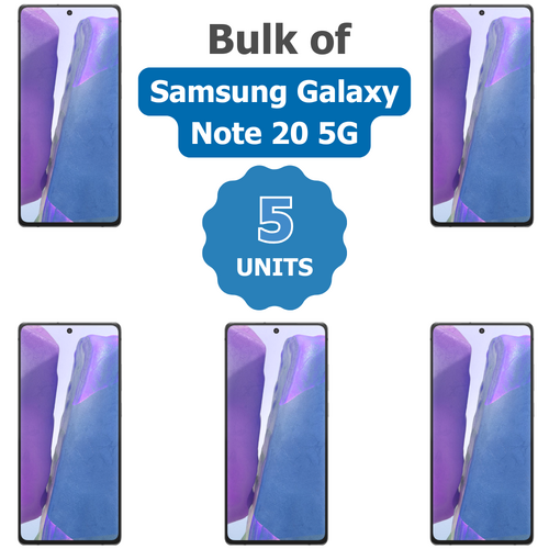 Bulk of 5x Samsung Galaxy Note 20 5G SM-N981B - 256GB 6.7 in Gray Smartphone (Unlocked)