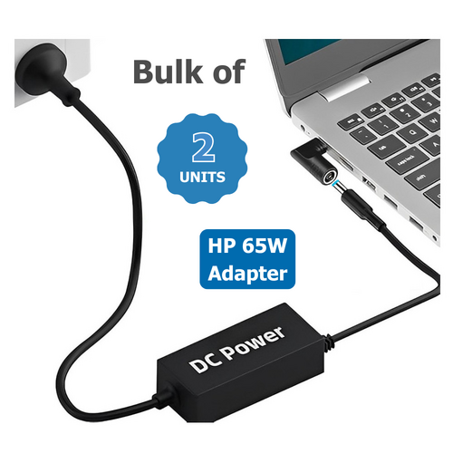 Bulk of 2x Genuine HP 45W AC Power Adapter 19.5V (2.31A) Blue Tip 4.5mm x 3.0mm + USB-C Adapter