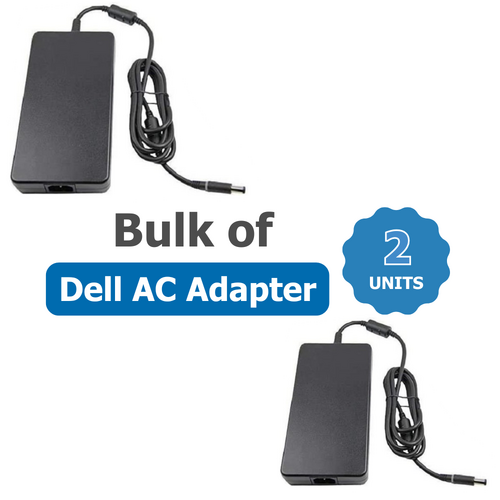 Bulk of 2x Genuine Dell 240W Laptop Charger 19.5V (12.3A) 7.4 x 5.0mm Adapter For Precision, Alienware, Inspiron