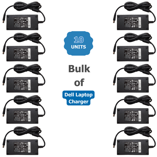 Bulk of 10x Dell Laptop Charger 180W 19.5V (9.23 A) 7.4mm x 5.0mm - For Alienware Laptop