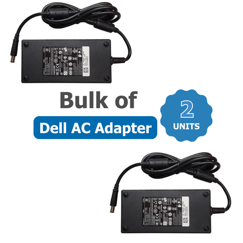 Bulk of 2x Genuine Dell 130W Laptop Charger for XPS 15 9000s, Precision 5000s, Alienware 15 R3-series