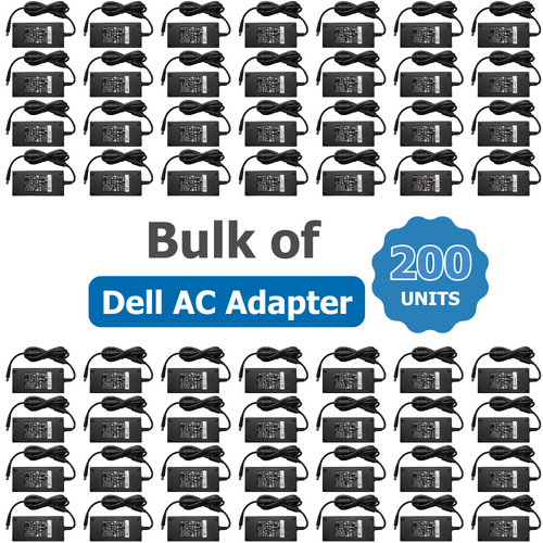 Bulk of 200x Genuine Dell Laptop Charger 130W 19.5V (6.7 A) Barrel 7.4mm x 5.0mm Adapter