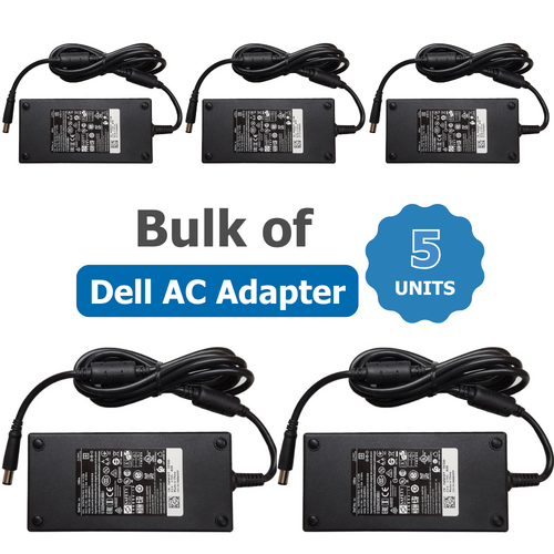Bulk of 5x Genuine Dell 130W Laptop Charger for XPS 15 9000s, Precision 5000s, Alienware 15 R3-series