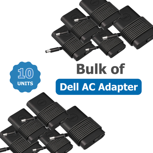 Bulk 10x Genuine Dell 65W AC Power Adapter (HA65NM130) 19.5v (3.34A) Barrel type 7.4mm x 5.0mm